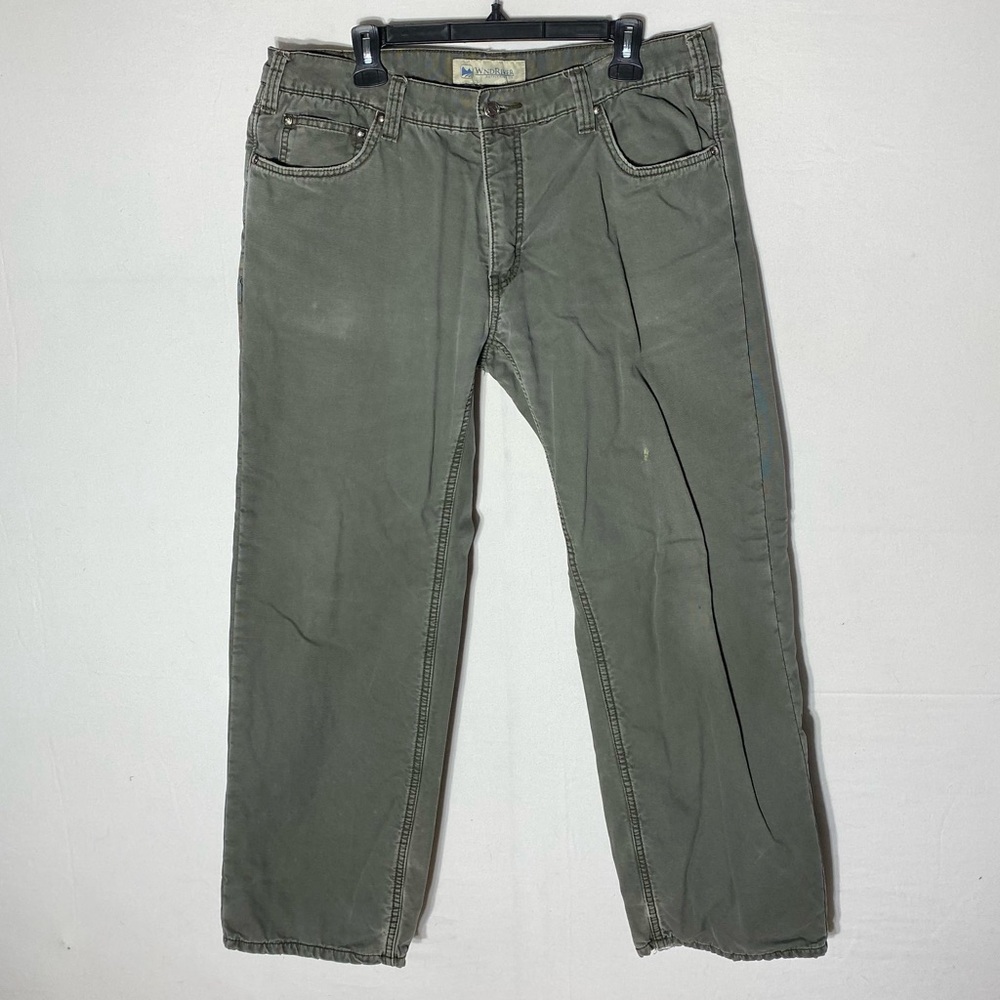 Wind River Distressed Green Insulated Canvas Work Pants 38 Utility Gorpcore